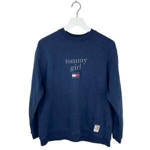 Tommy Girl Tommy Hilfiger Blue Crewneck Sweatshirt - Women's SIze L